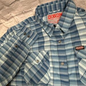 Dixxon Flannel Co Ciadella Interiors Womens Large Shirt Heavyweight Blue Plaid `